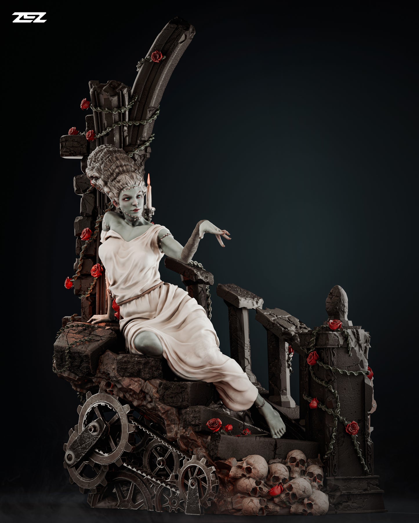 Bride of Frankenstein Resin Sculpture Fan Art Pro - MTO (ZEZ)