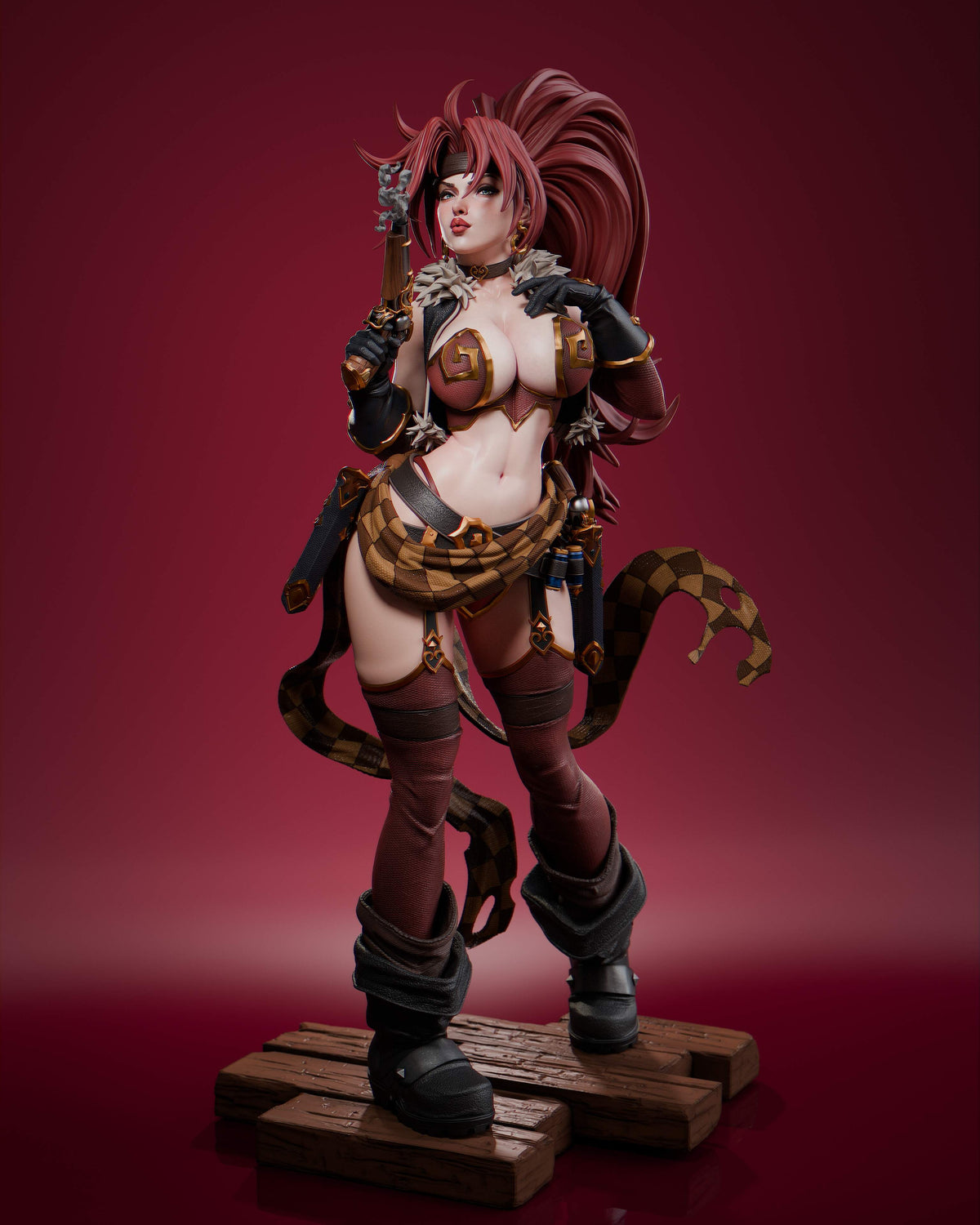 Red Monika Resin Art (Design by Abe3D)