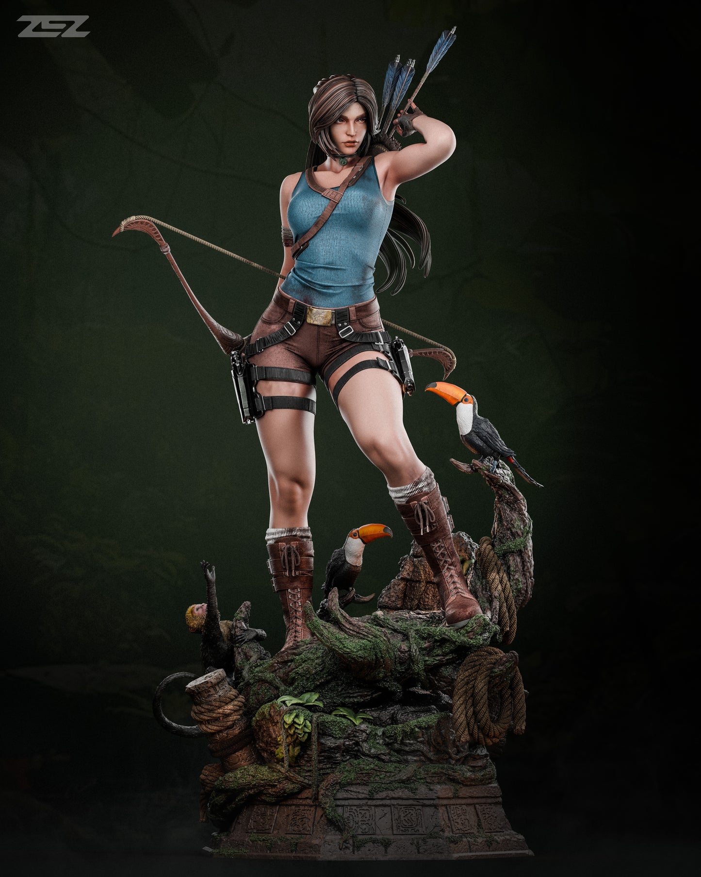 Lara Croft Resin Fan Art Pro Painted - MTO ZEZ