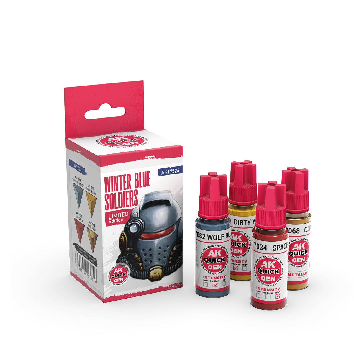 AK Quick Gen Acrylic Contrast Paint Set - Winter Blue Soldiers
