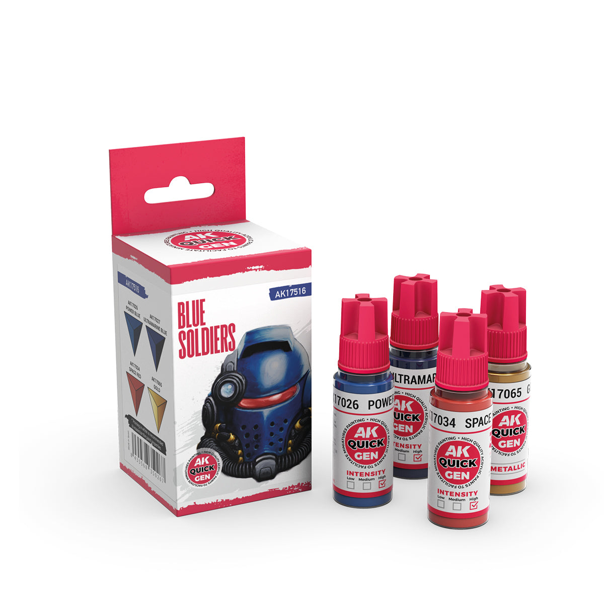 AK Quick Gen Acrylic Contrast Paint Set - Blue Soldiers