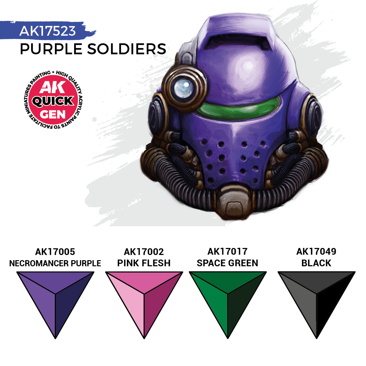 AK Quick Gen Acrylic Contrast Paint Set - Purple Soldiers