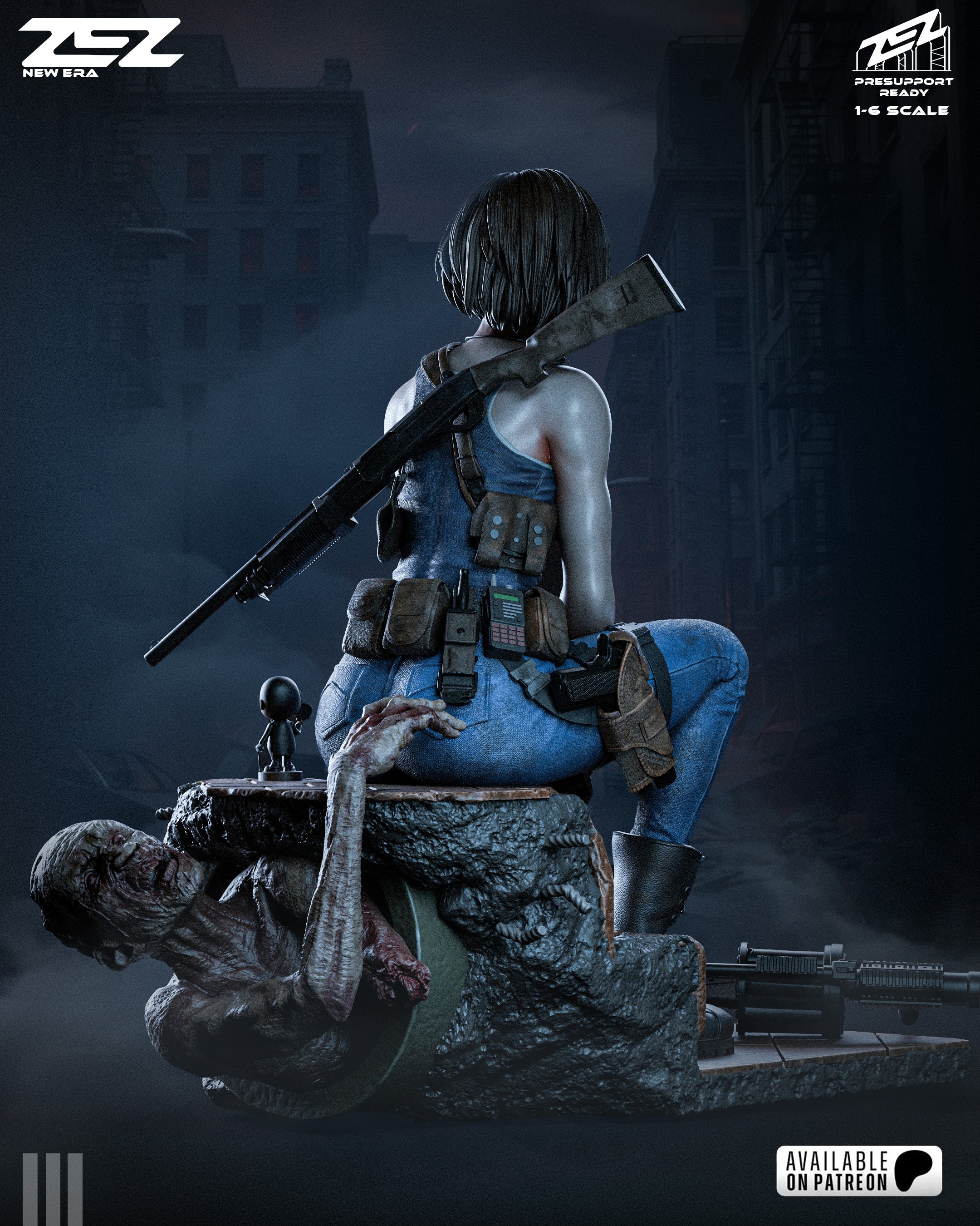 Jill Valentine - Resin Art MTO (Designed by ZEZ Studios