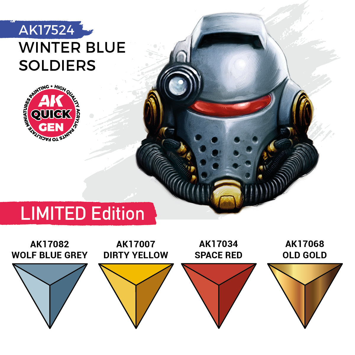 AK Quick Gen Acrylic Contrast Paint Set - Winter Blue Soldiers