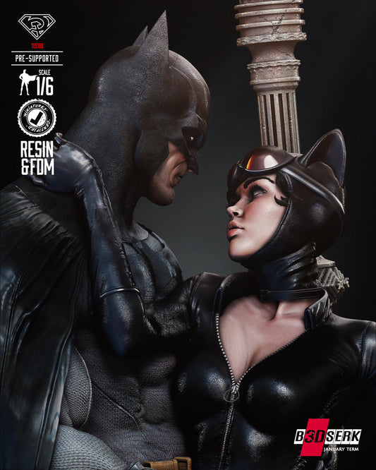 Batman & Catwoman Diorama Resin Fan Art - MTO