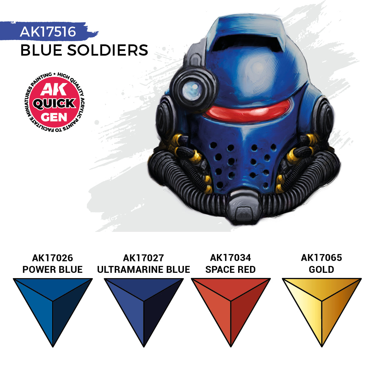 AK Quick Gen Acrylic Contrast Paint Set - Blue Soldiers