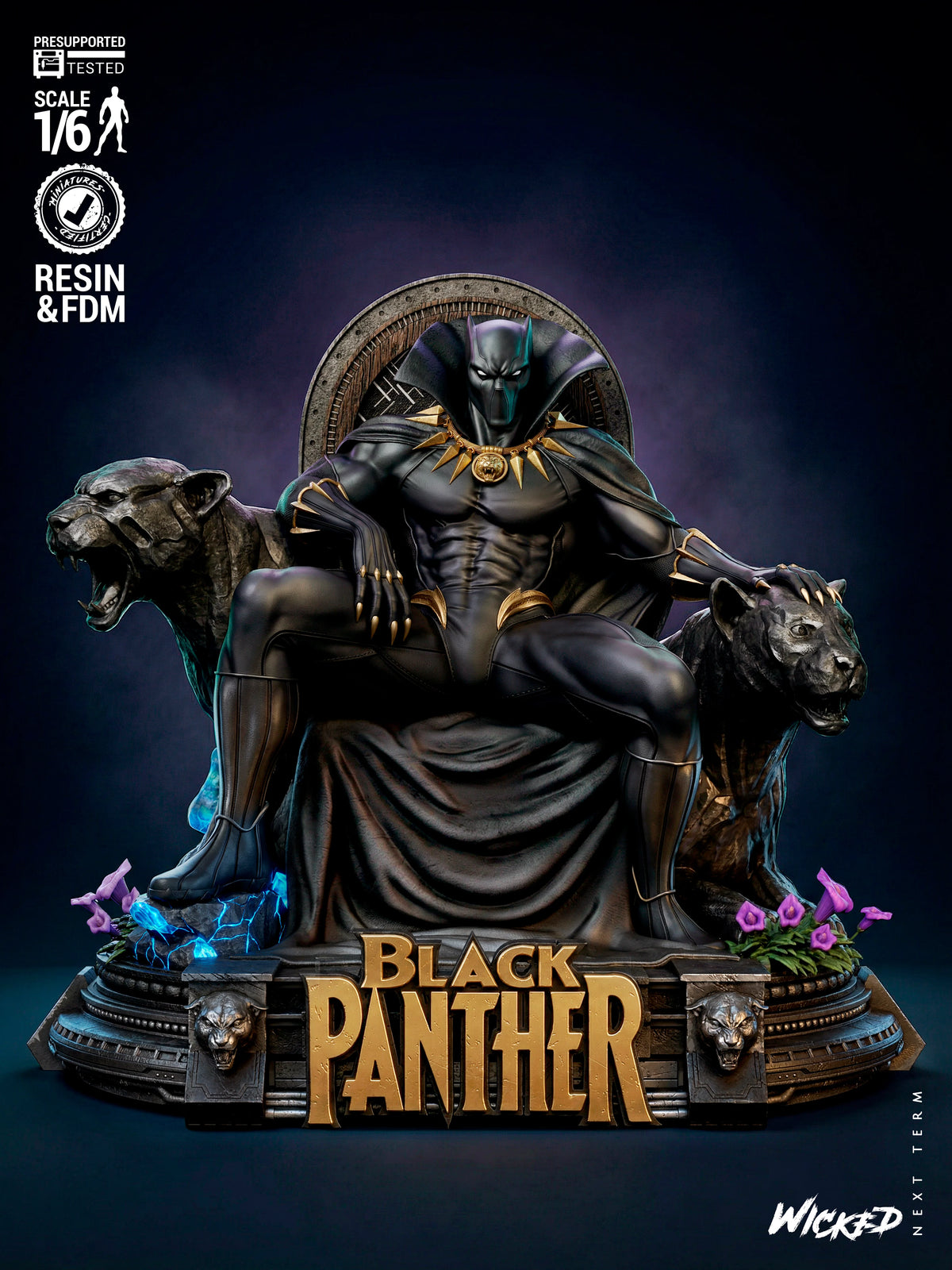 Black Panther Resin Art (Wicked Studios)