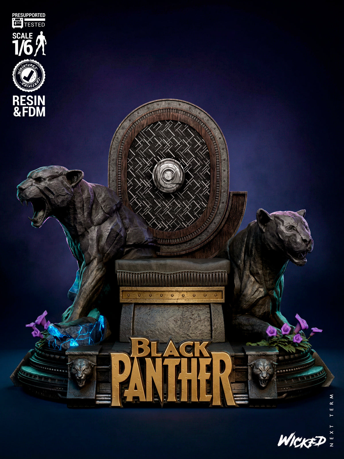 Black Panther Resin Art (Wicked Studios)