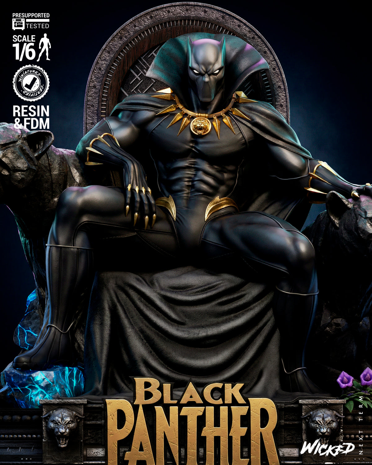 Black Panther Resin Art (Wicked Studios)