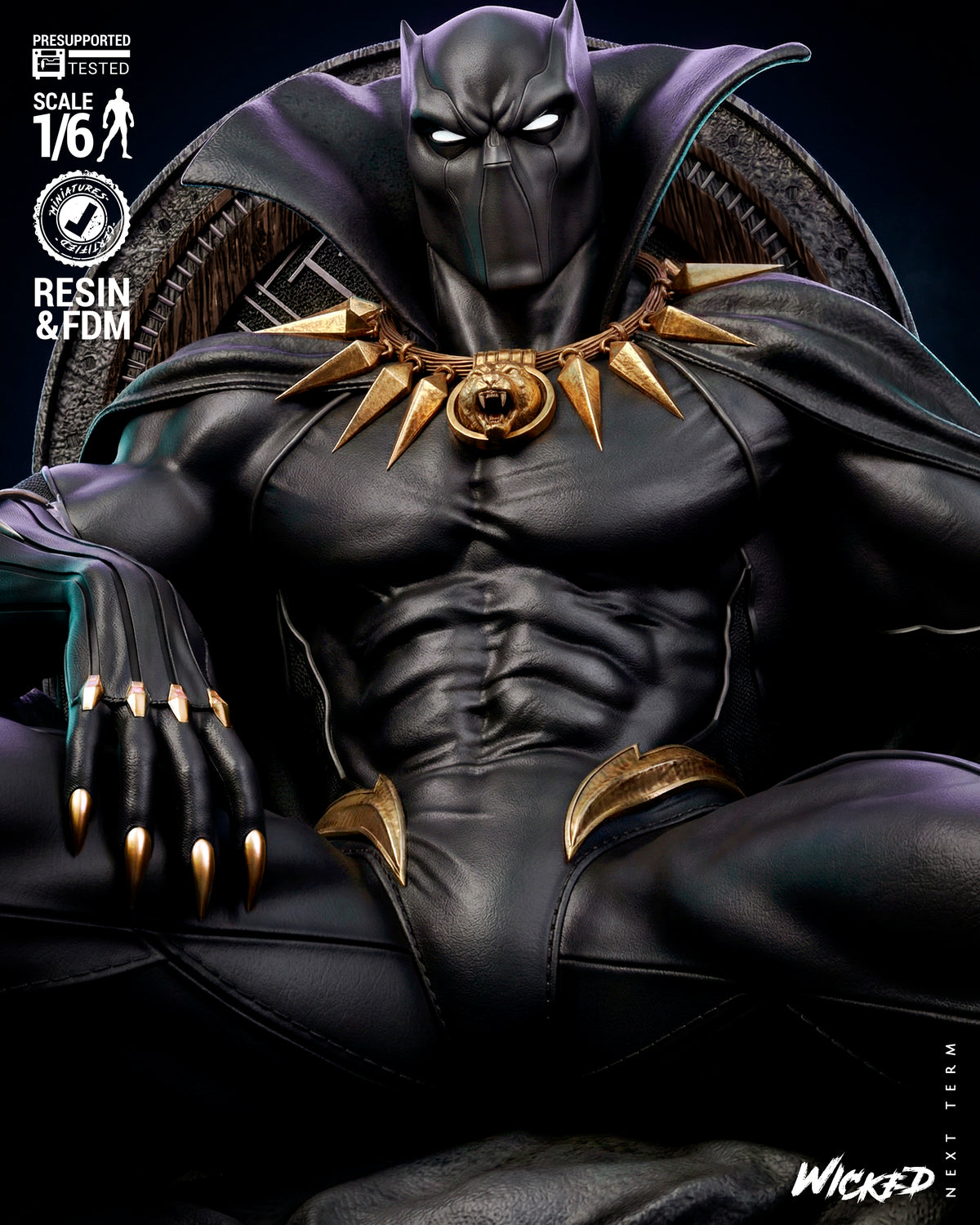 Black Panther Resin Art (Wicked Studios)