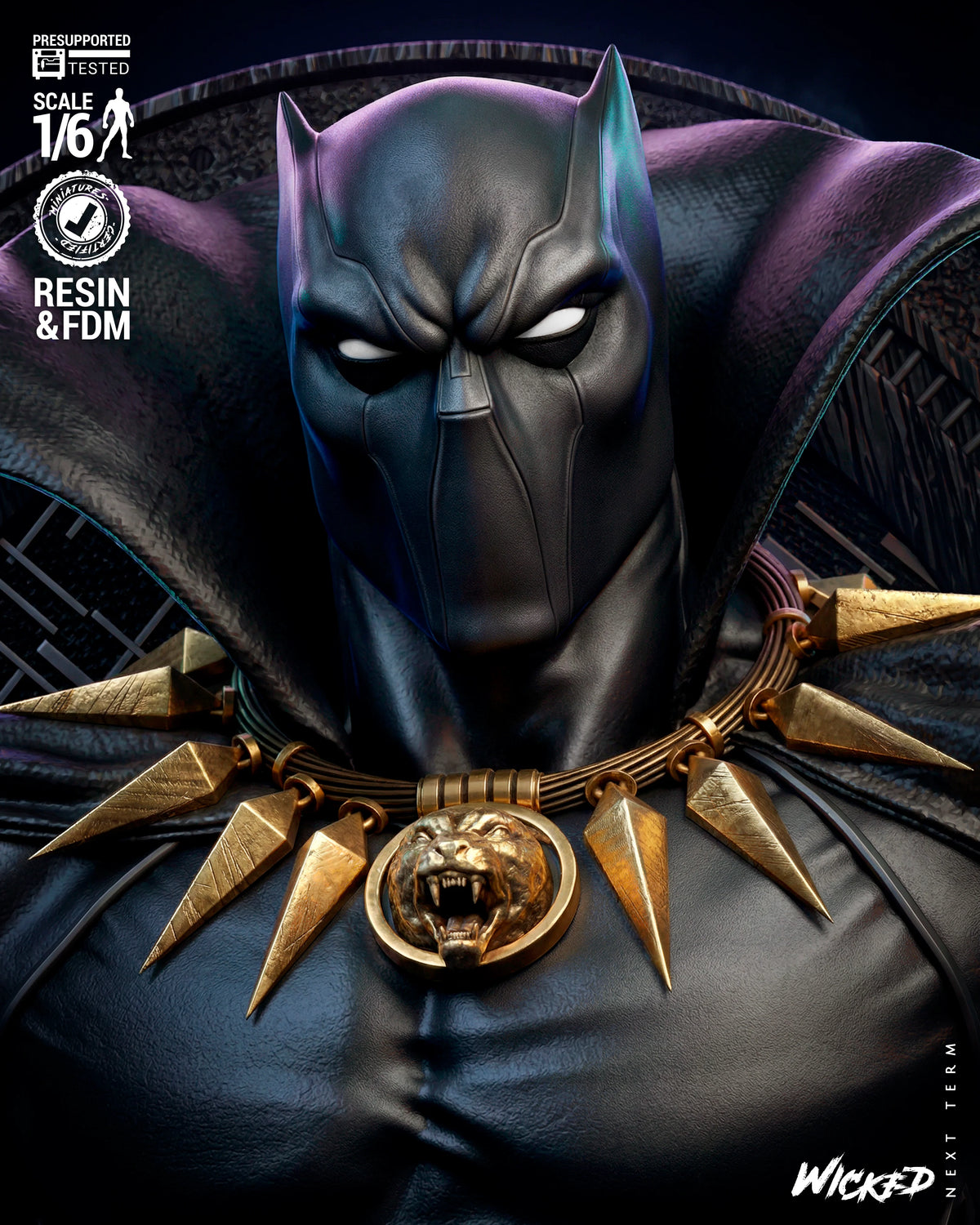 Black Panther Resin Art (Wicked Studios)