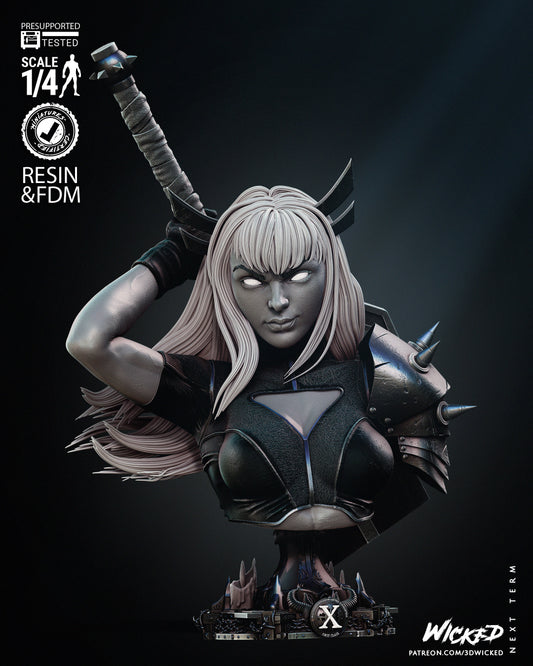 Magik Bust Collectible Resin Fan Art Pro Painted 1/4 Scale - MTO