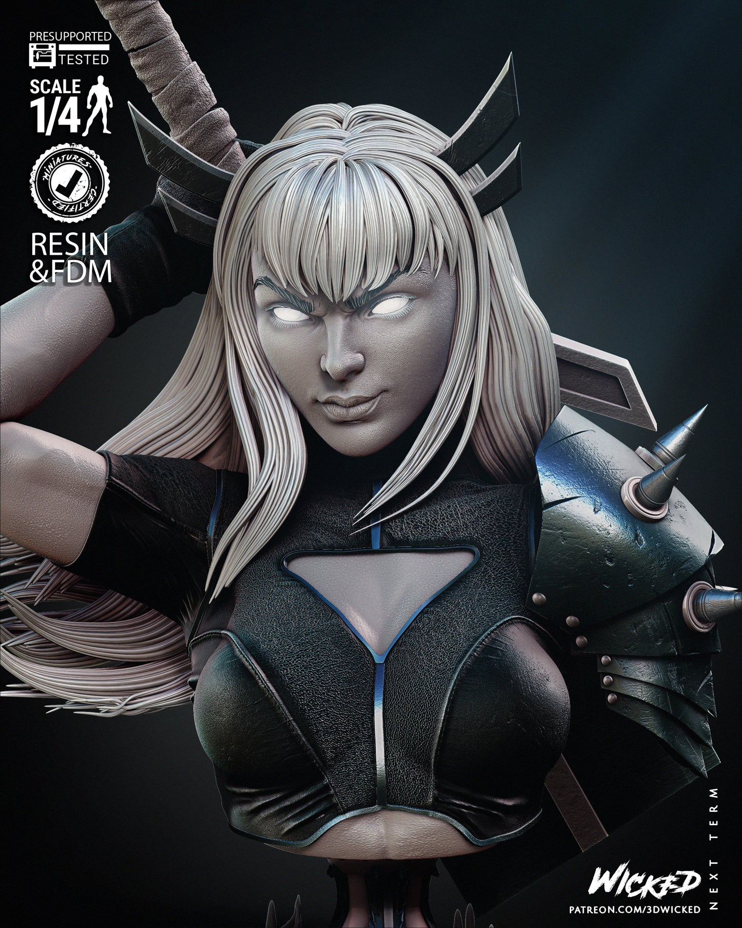 Magik Bust Collectible Resin Fan Art Pro Painted 1/4 Scale - MTO