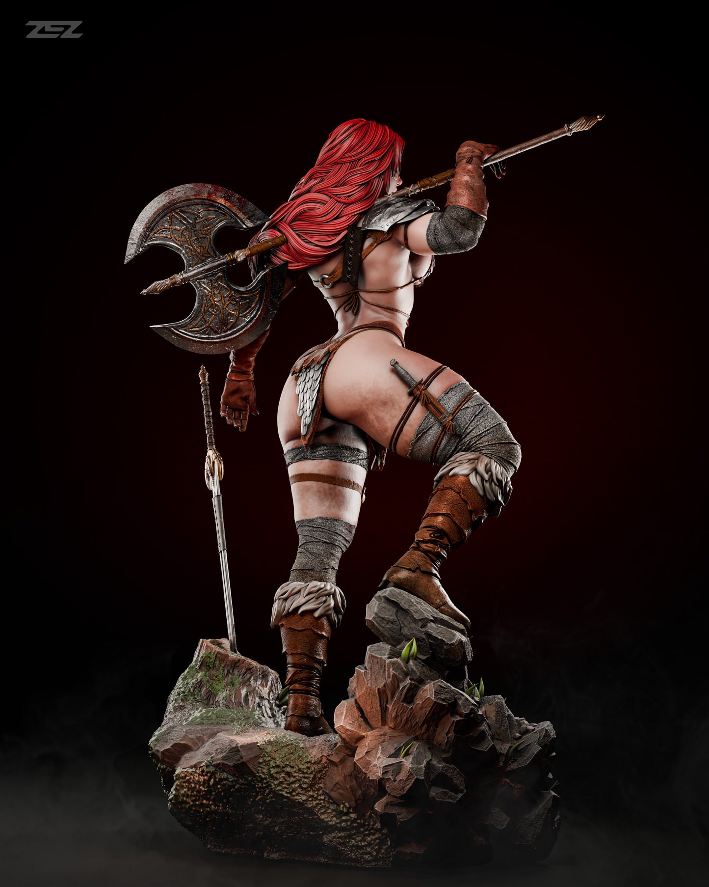 Red Sonja Resin Fan Art Pro Painted - MTO