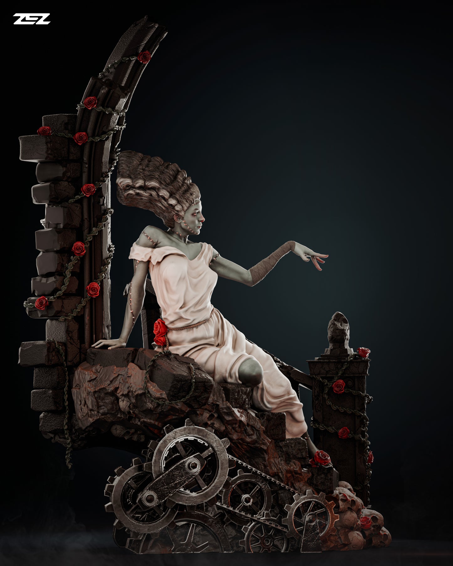 Bride of Frankenstein Resin Sculpture Fan Art Pro - MTO (ZEZ)