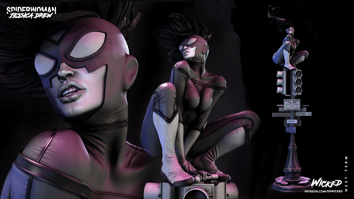 Spider Woman (Jessica Drew) Resin Fan Art (Wicked Studios)