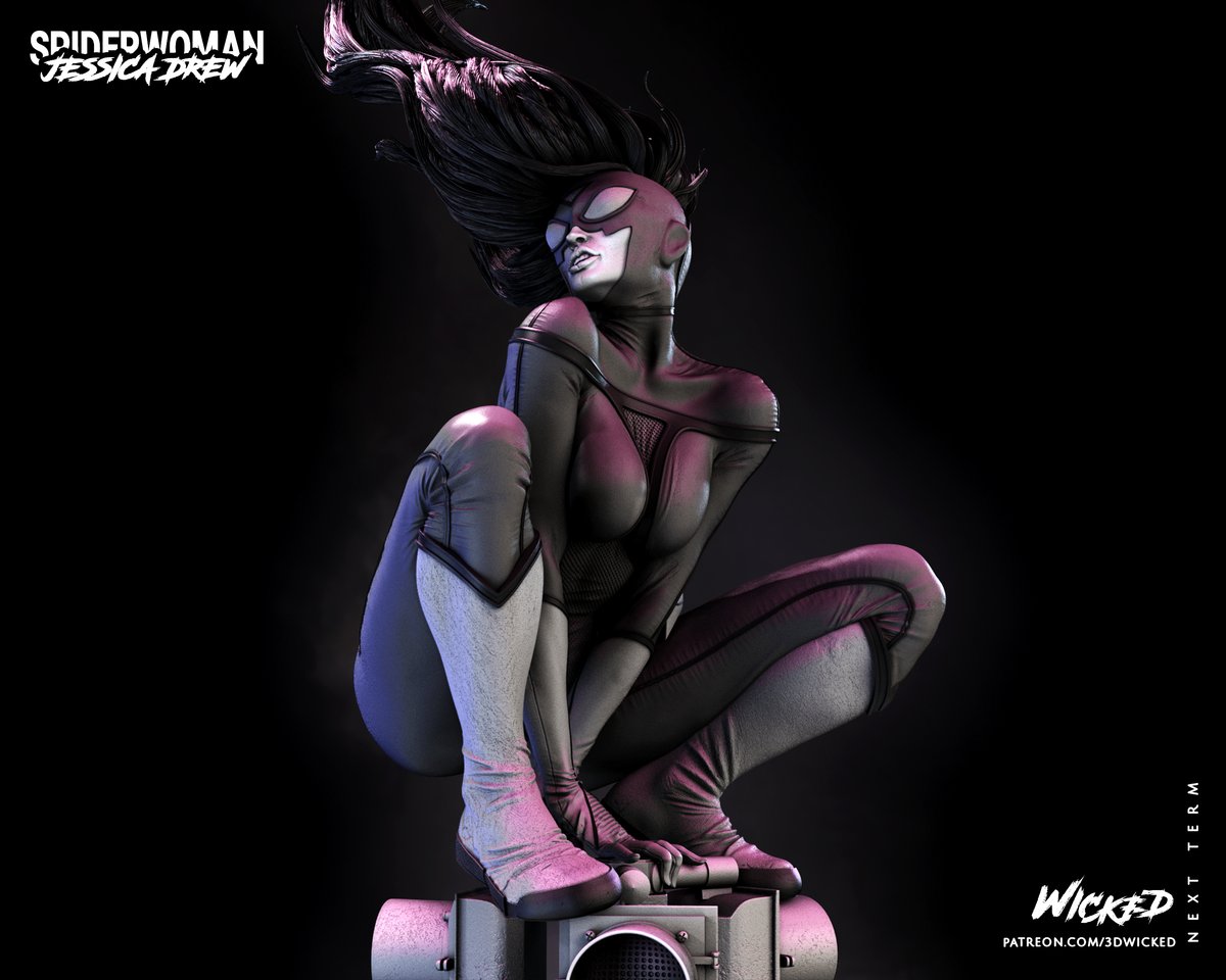 Spider Woman (Jessica Drew) Resin Fan Art (Wicked Studios)