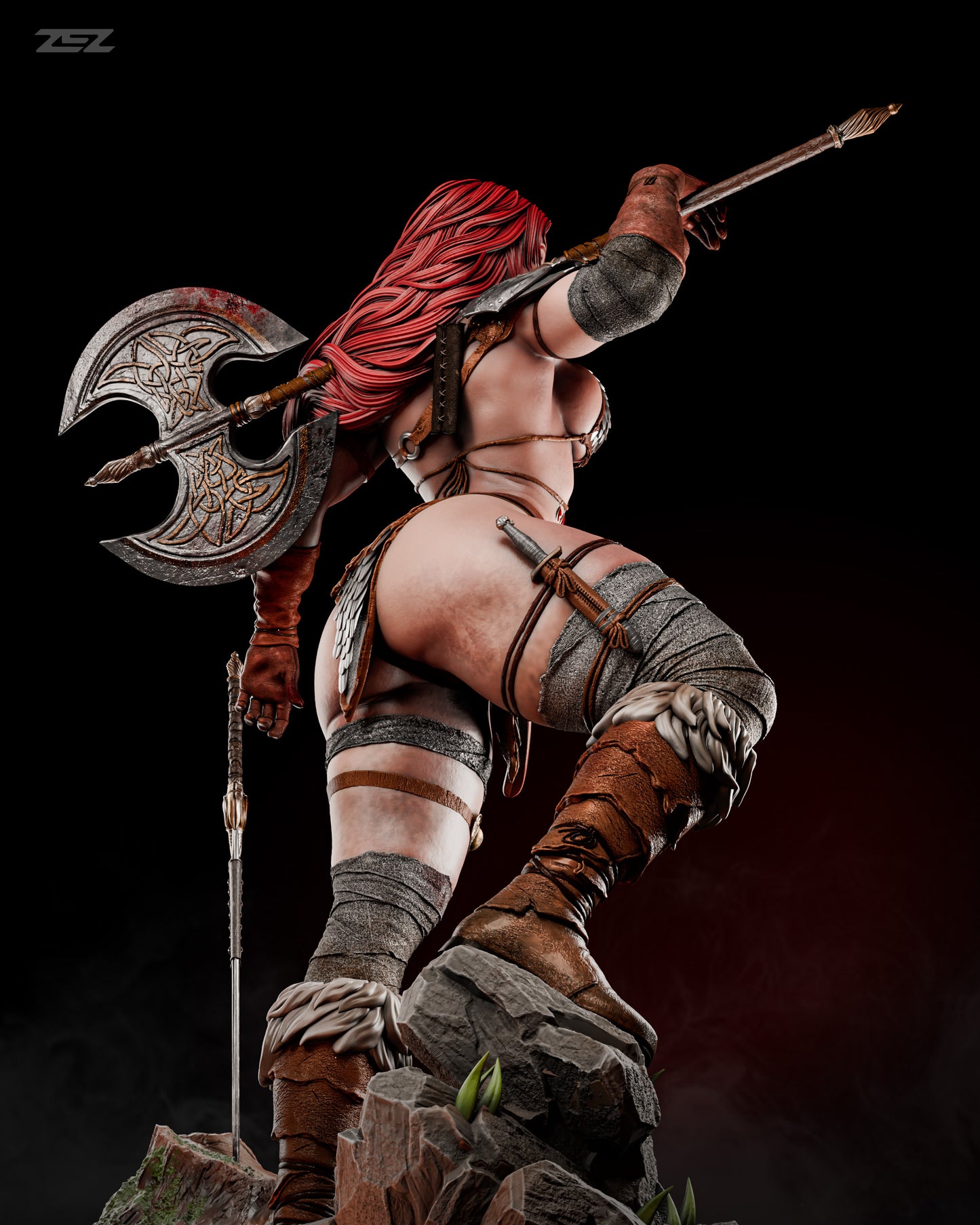 Red Sonja Resin Fan Art Pro Painted - MTO