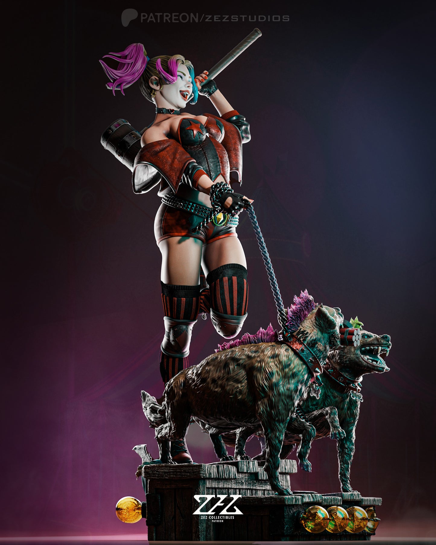 Harley Quinn Collectible Resin Fan Art Pro Painted - MTO (ZEZ)