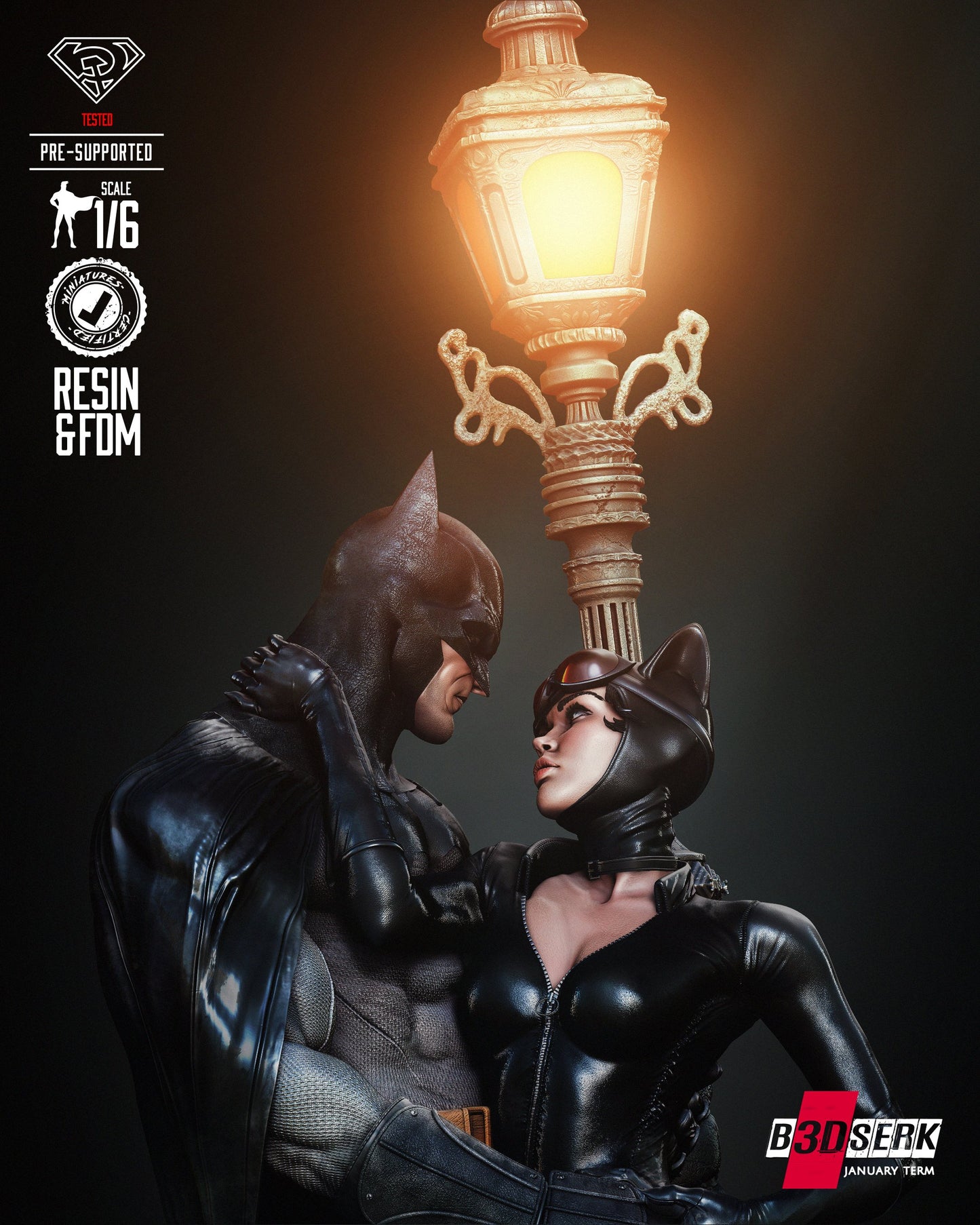 Batman & Catwoman Diorama Resin Fan Art - MTO