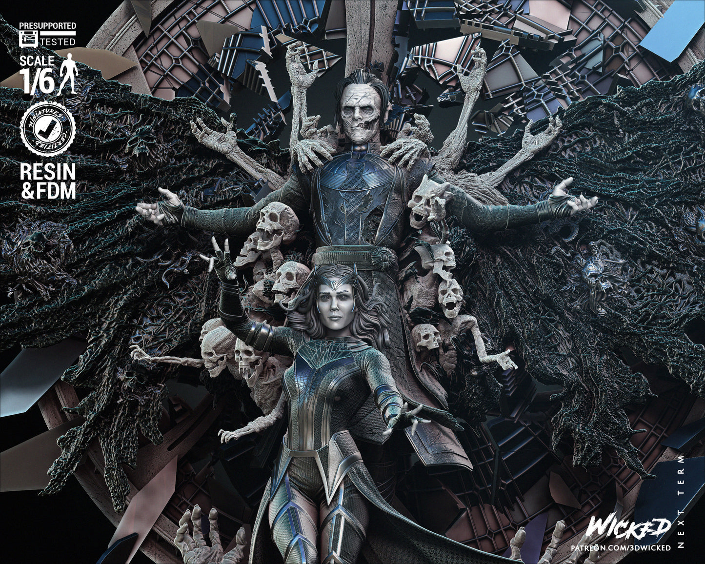 Multiverse of Madness Diorama Dead Strange and Scarlet Witch Resin Fan Art - MTO (B3D V1)