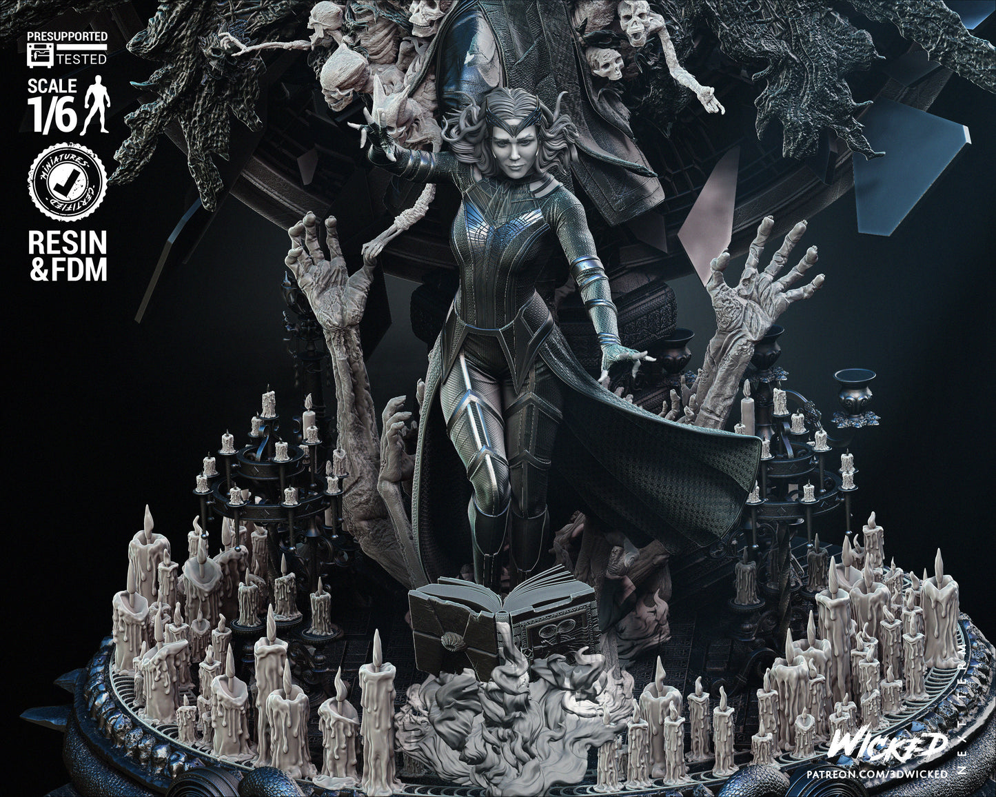 Multiverse of Madness Diorama Dead Strange and Scarlet Witch Resin Fan Art - MTO (B3D V1)