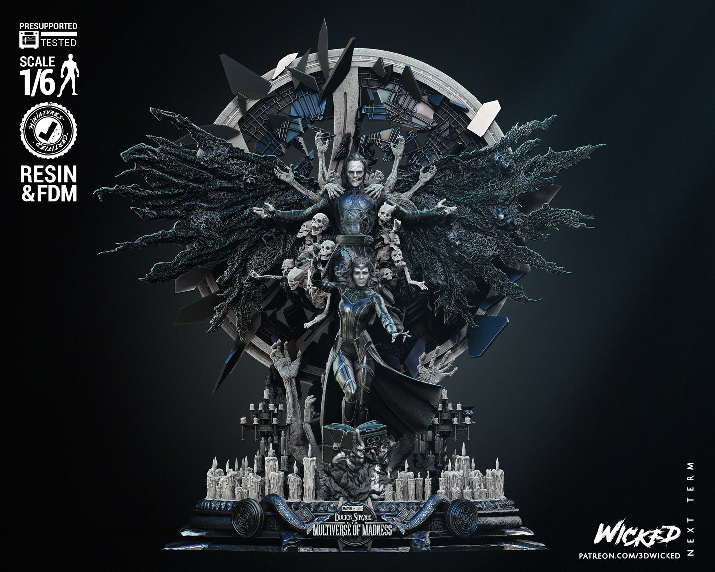 Multiverse of Madness Diorama Dead Strange and Scarlet Witch Resin Fan Art - MTO (B3D V1)