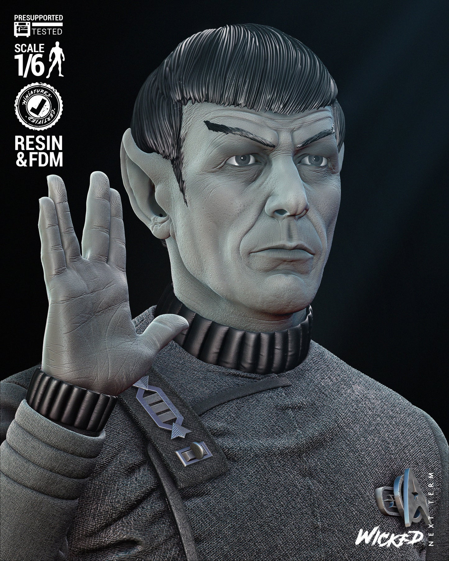 Spock Resin Fan Art Pro Painted - MTO