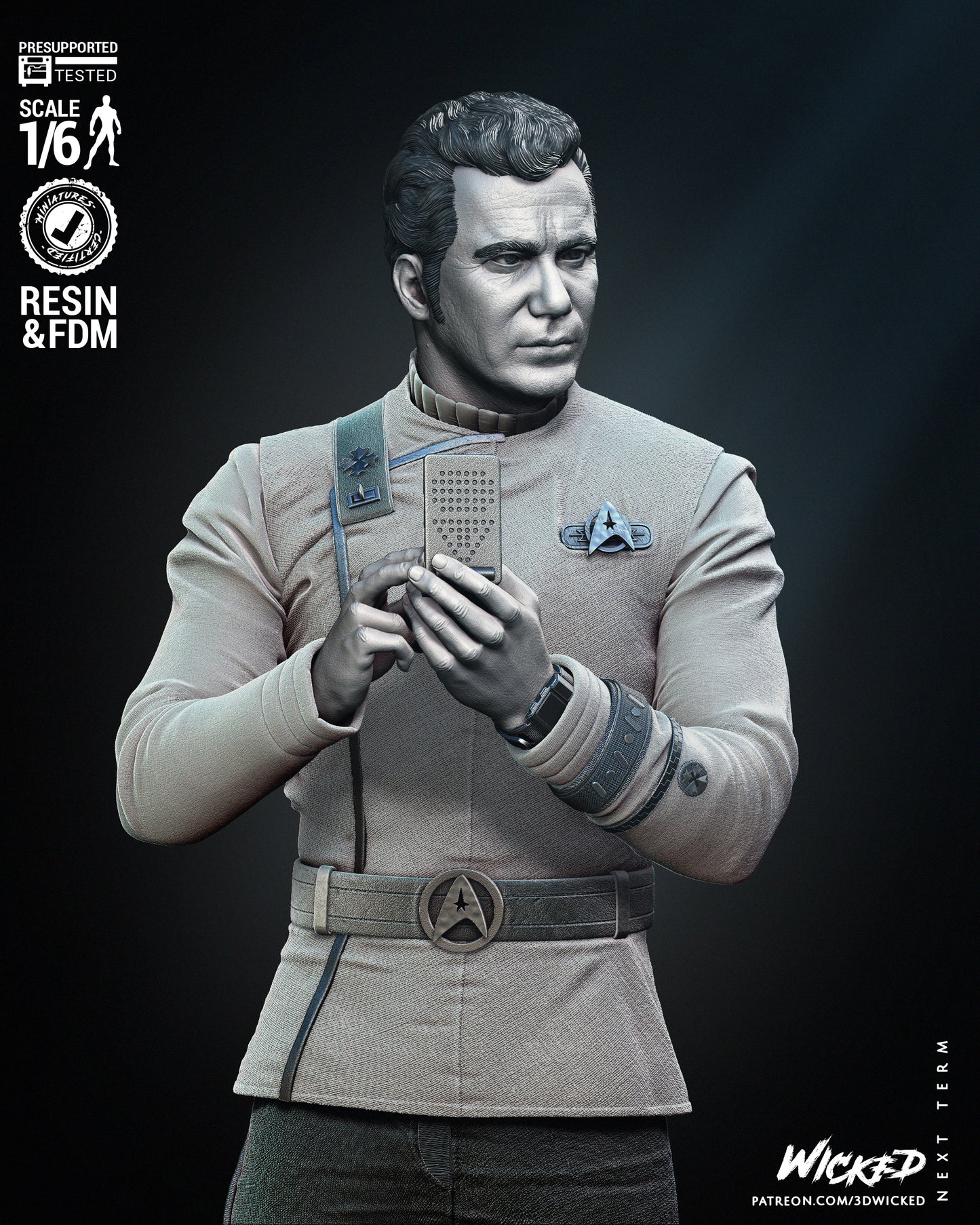 Captain Kirk Resin Fan Art Pro Painted - MTO