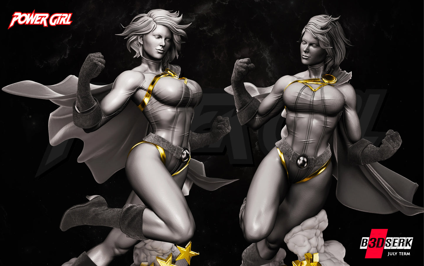 Powergirl B3D Resin Sculpture Fan Art Pro Painted - MTO