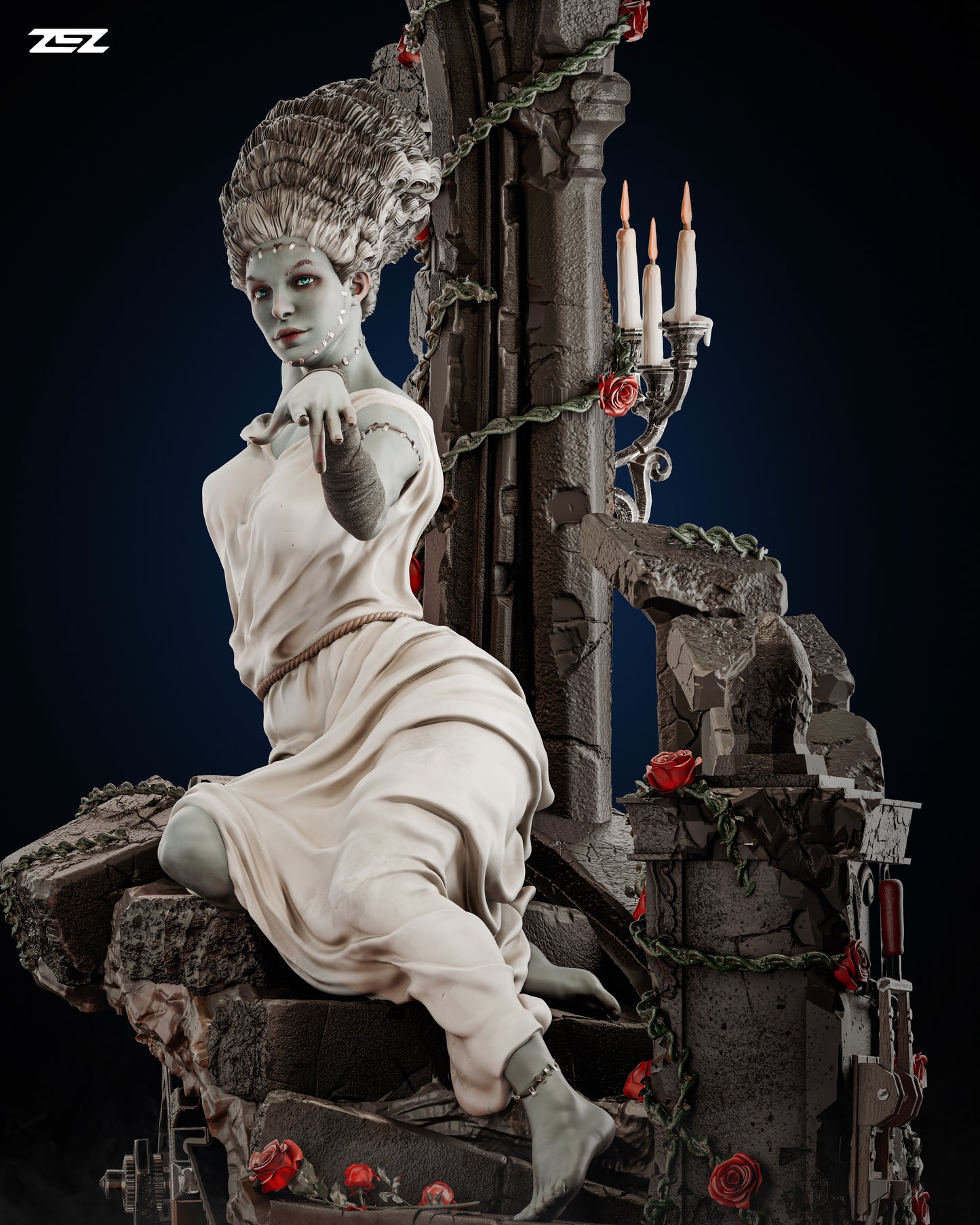 Bride of Frankenstein Resin Sculpture Fan Art Pro - MTO (ZEZ)