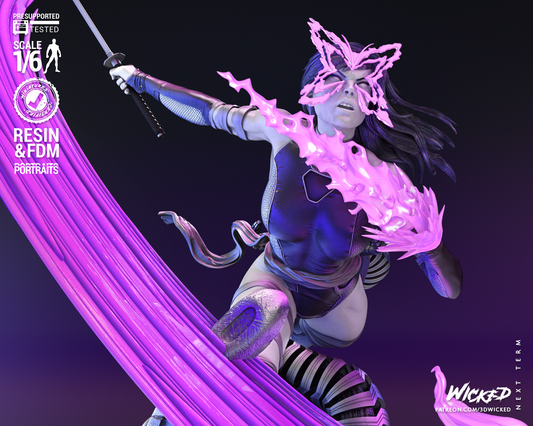 Psylocke Collectible Resin Fan Art - MTO (Wicked)