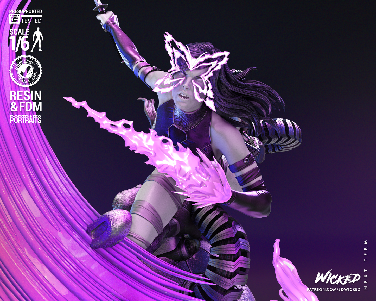 Psylocke Collectible Resin Fan Art - MTO (Wicked)