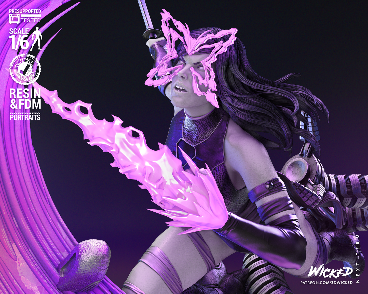 Psylocke Collectible Resin Fan Art - MTO (Wicked)