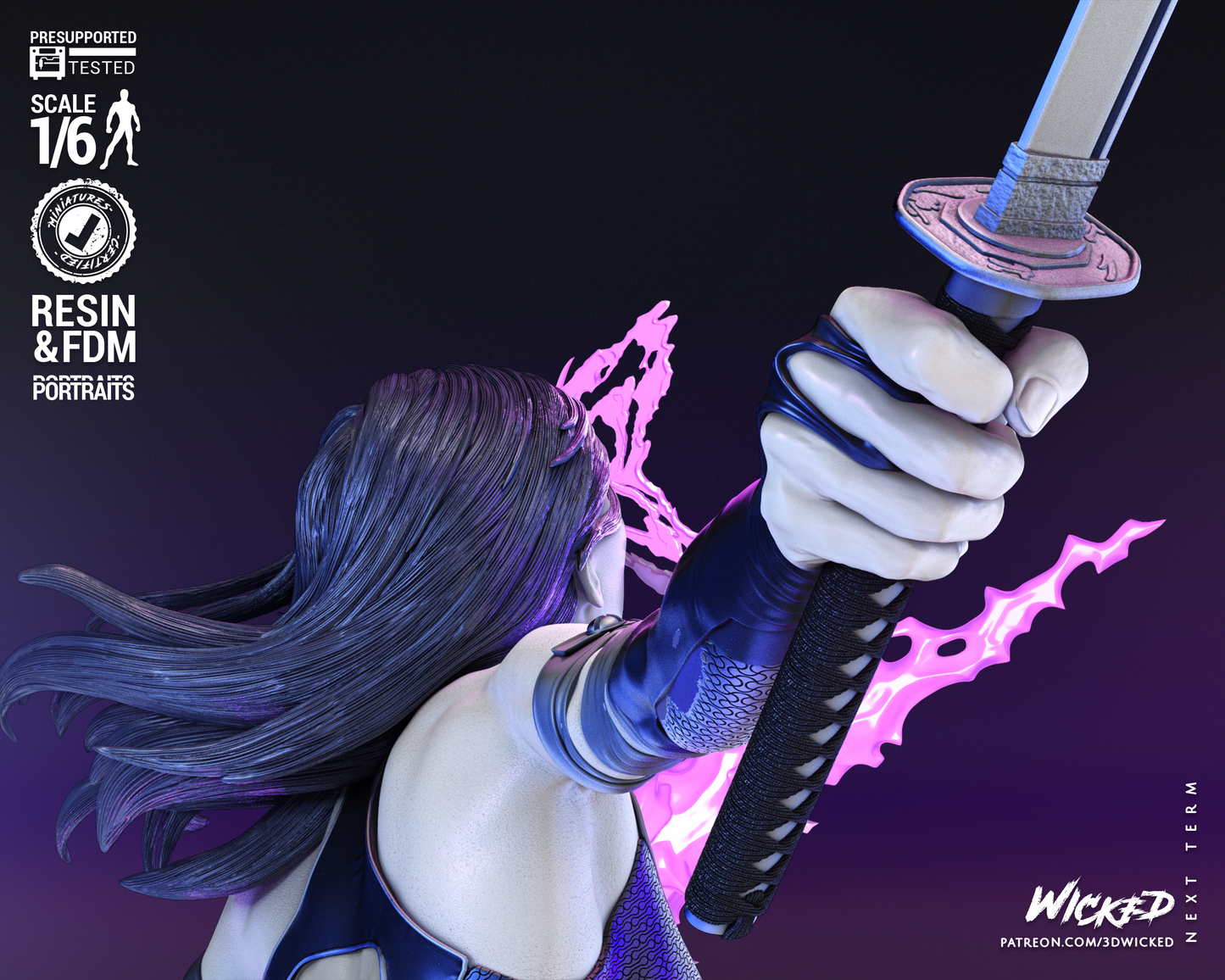 Psylocke Collectible Resin Fan Art - MTO (Wicked)