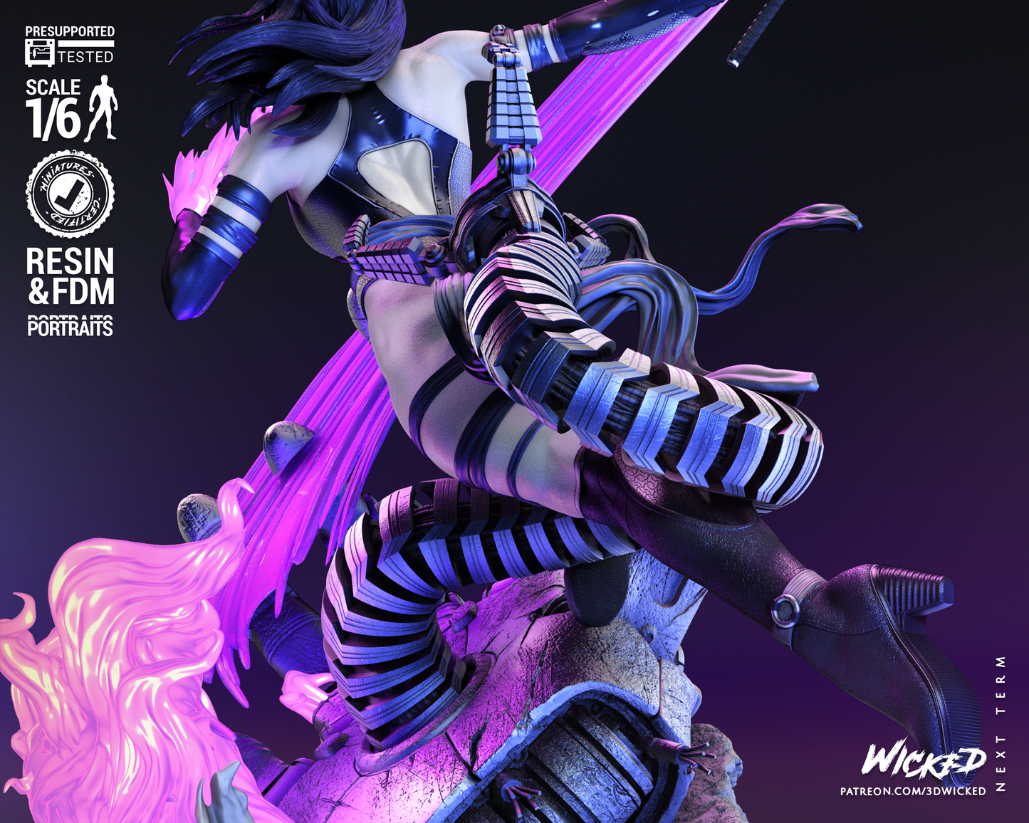 Psylocke Collectible Resin Fan Art - MTO (Wicked)