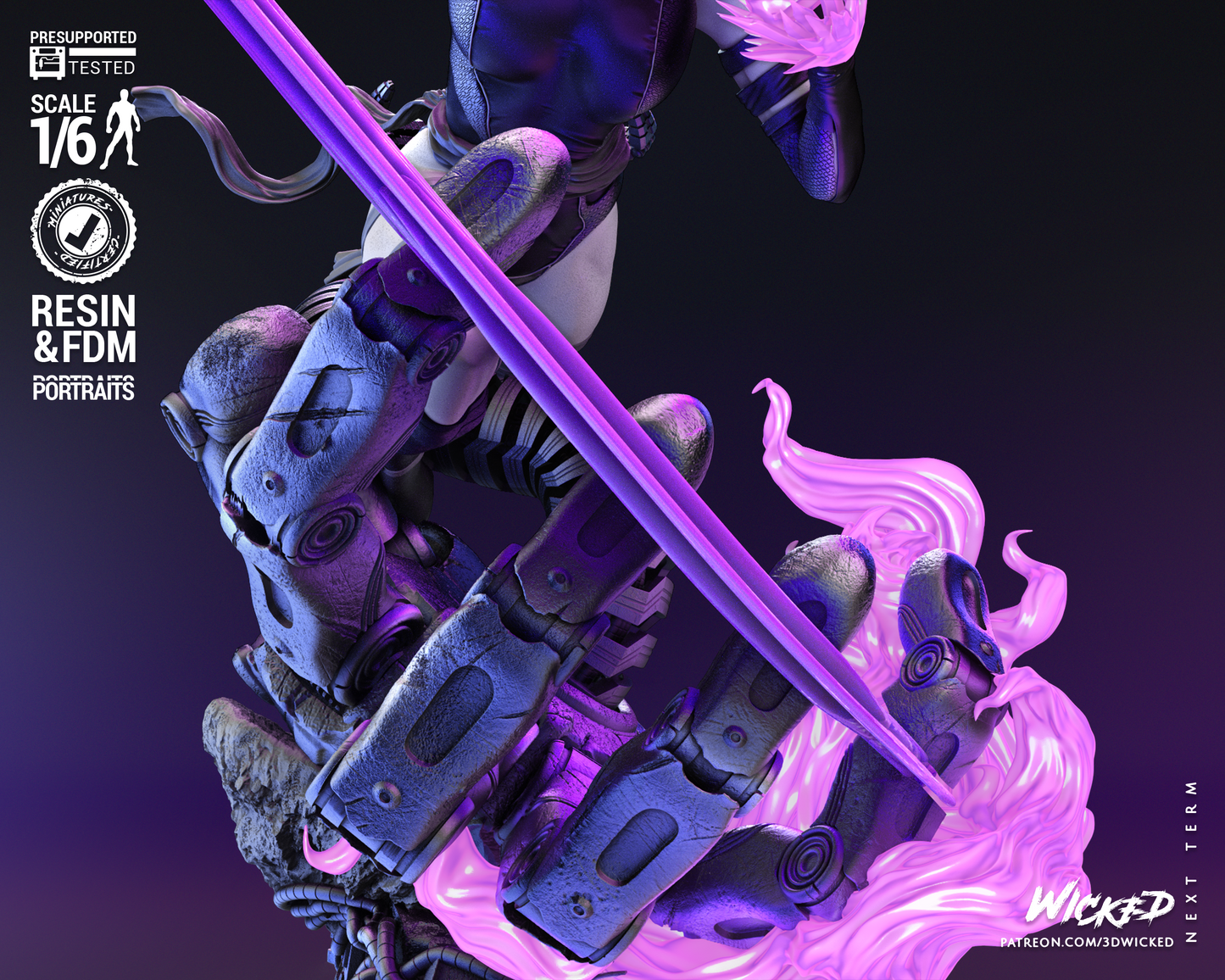 Psylocke Collectible Resin Fan Art - MTO (Wicked)