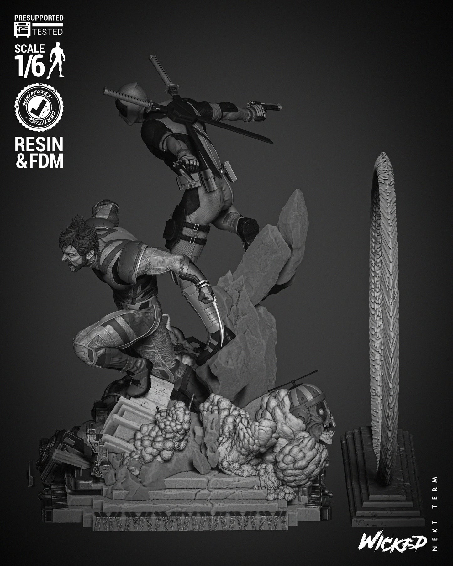 Deadpool and Wolverine Diorama Resin Fan Art Pro Painted - MTO WS