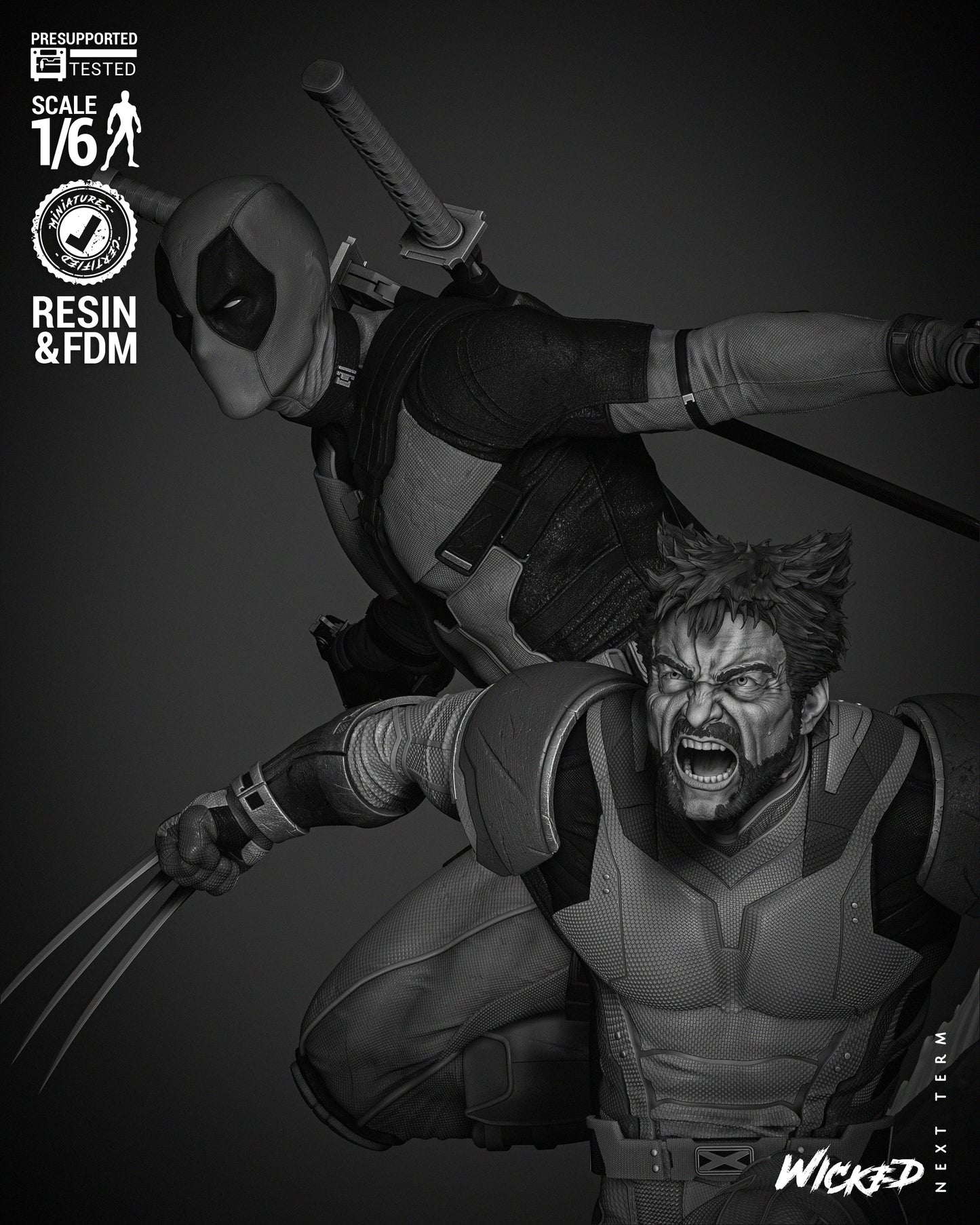 Deadpool and Wolverine Diorama Resin Fan Art Pro Painted - MTO WS