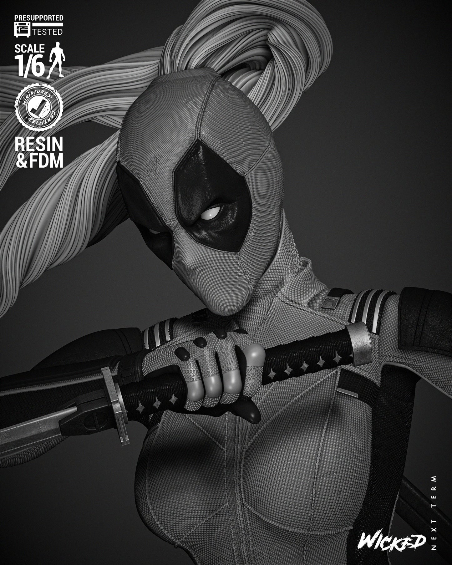 Lady Deadpool Resin Sculpture Fan Art Pro Painted - MTO (Wicked)