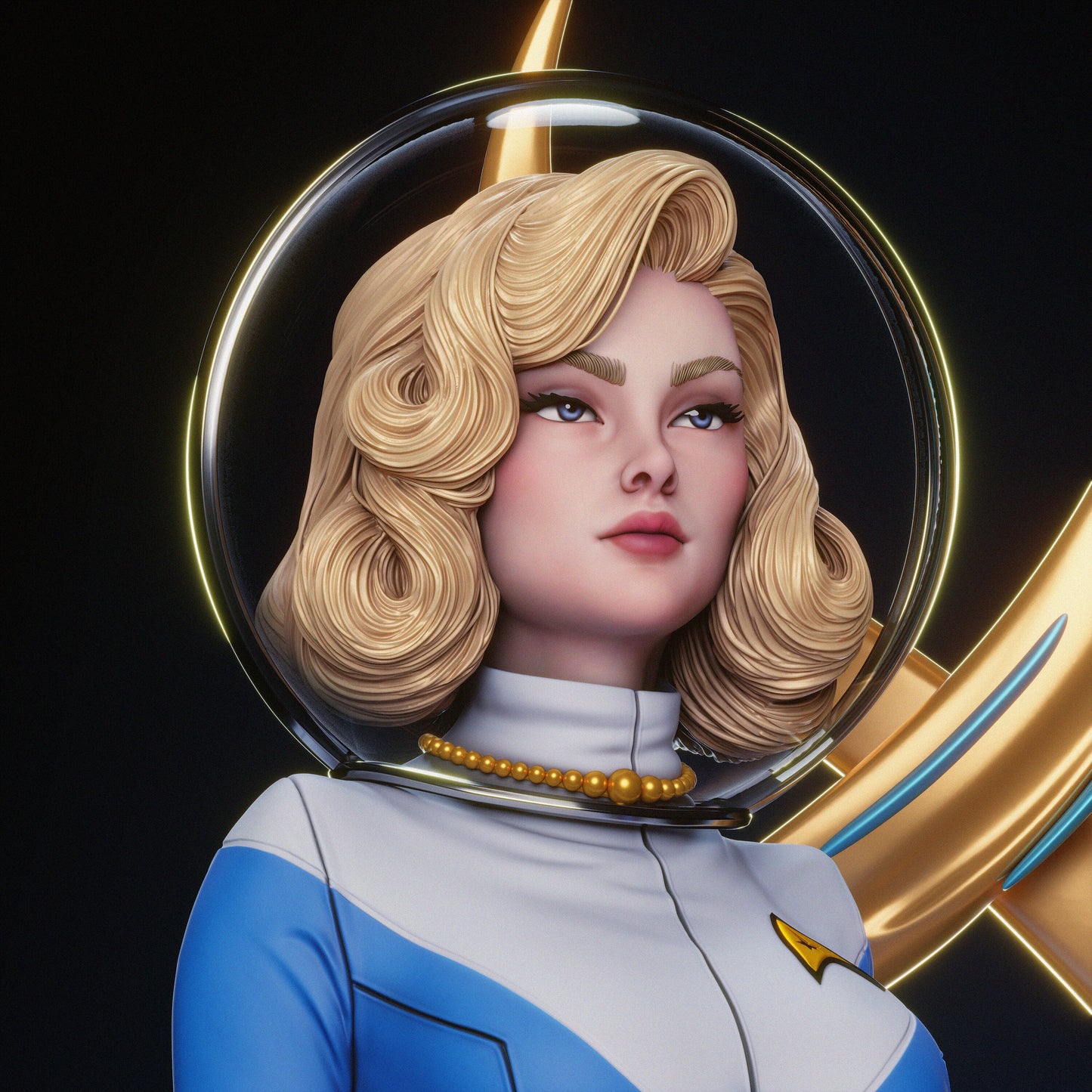 Starfleet Officer Resin Art (Design by CA3D)