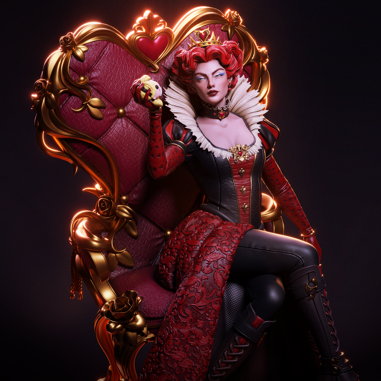 Queen of Hearts Resin Art - MTO (Design by CA3D)