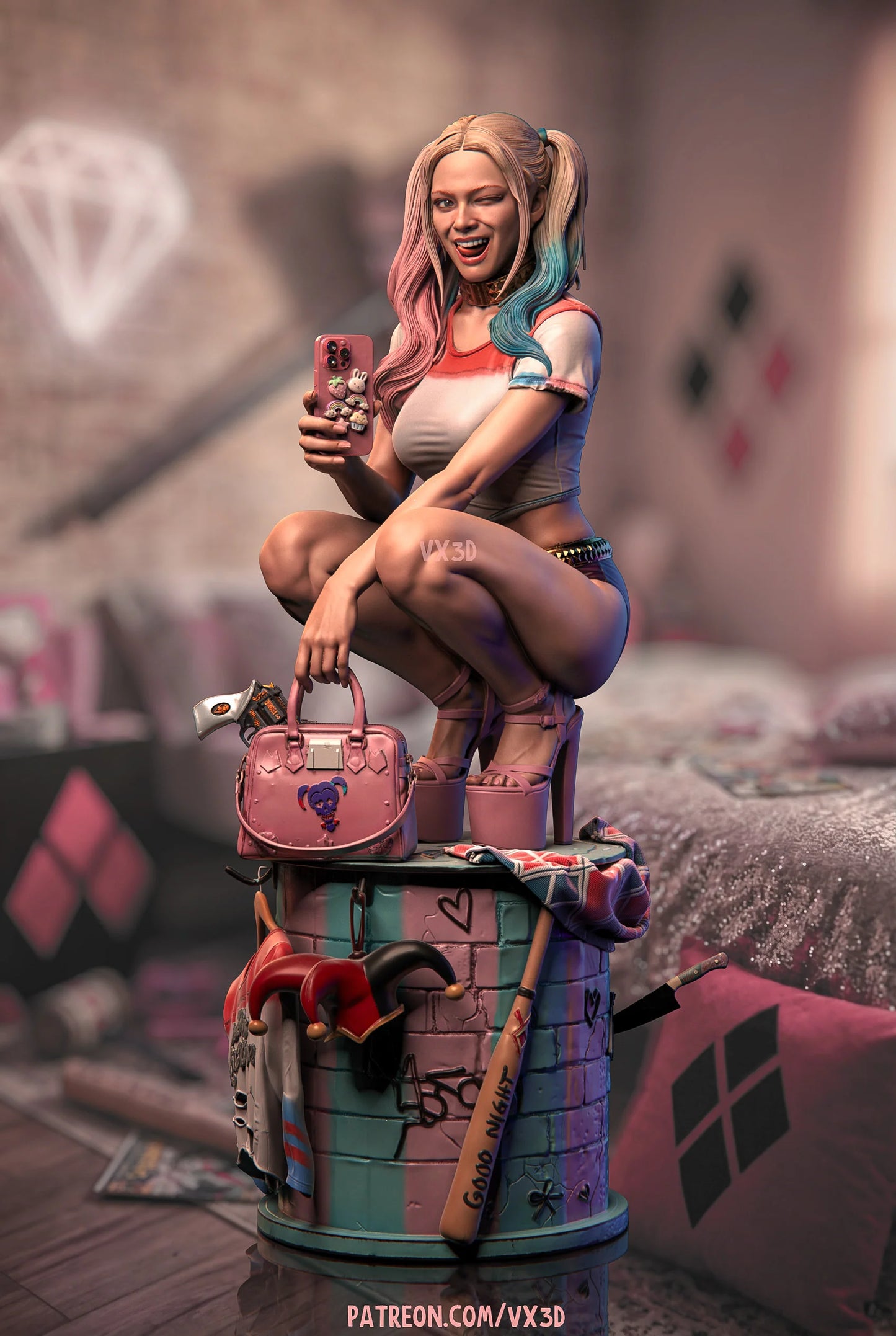 Harley Quinn Resin Art (Designed by VXLabs)