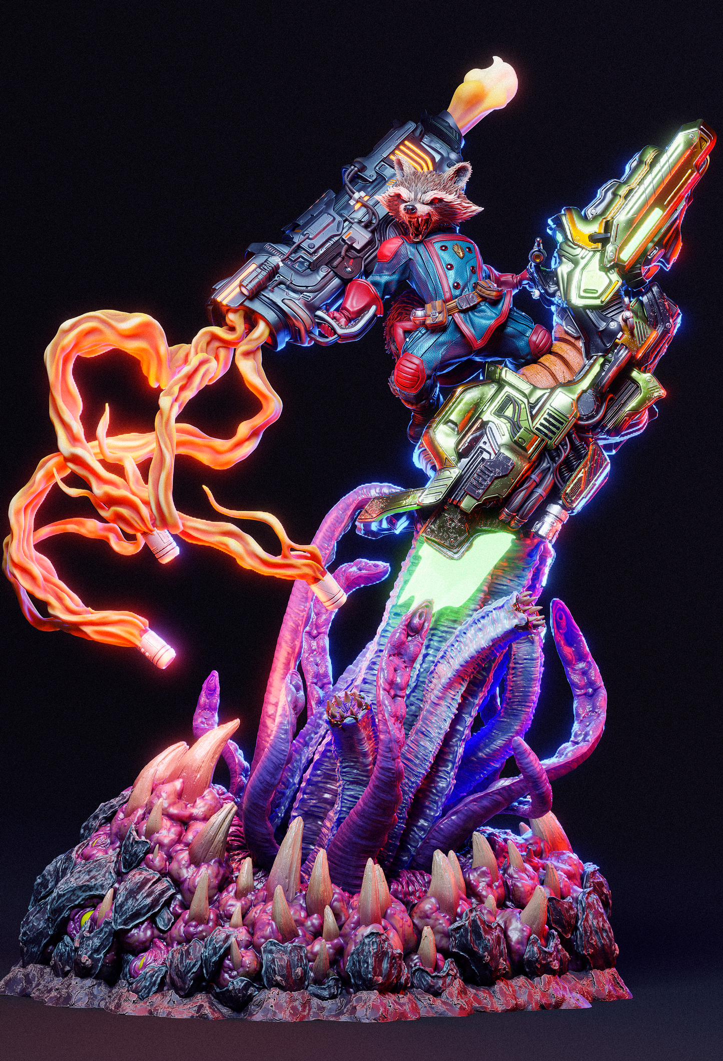 Rocket Raccoon Resin Art - MTO (Design by CA3D)