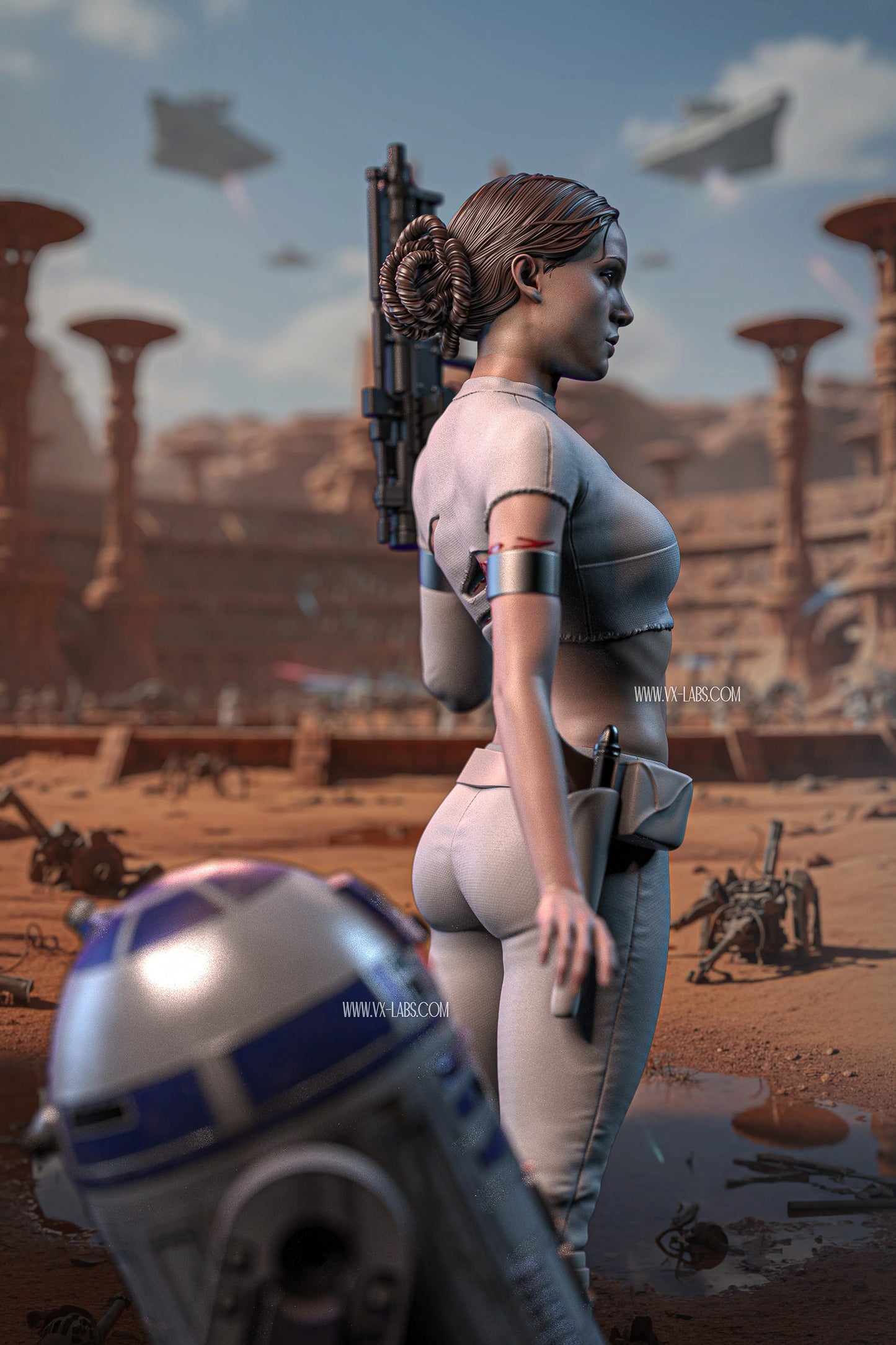Padme and R2D2 Resin Art (Designed by VXLabs)