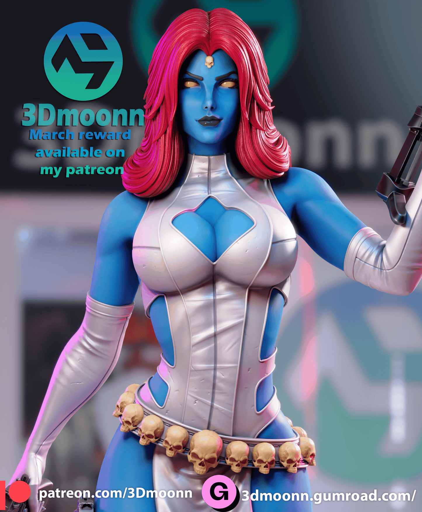 Mystique Resin Fan Art Sculpture 3DMoonn