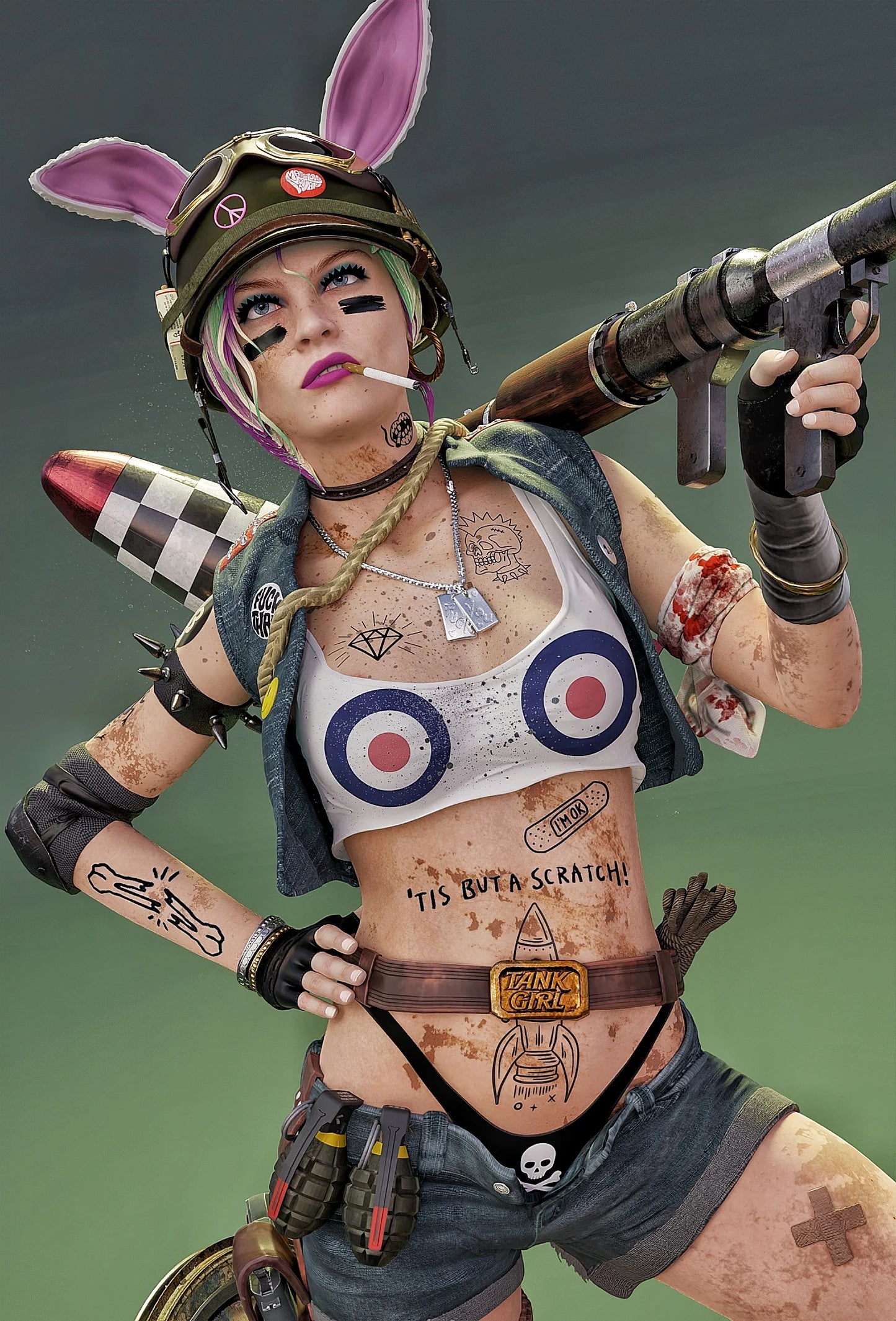 Tank Girl Resin Art (Design by MCM3D Studios)