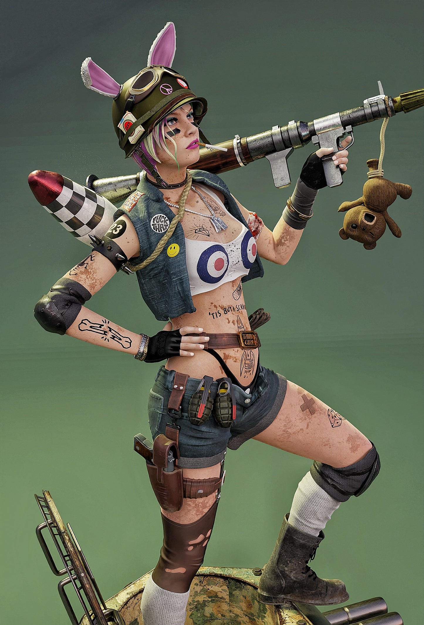 Tank Girl Resin Art (Design by MCM3D Studios)