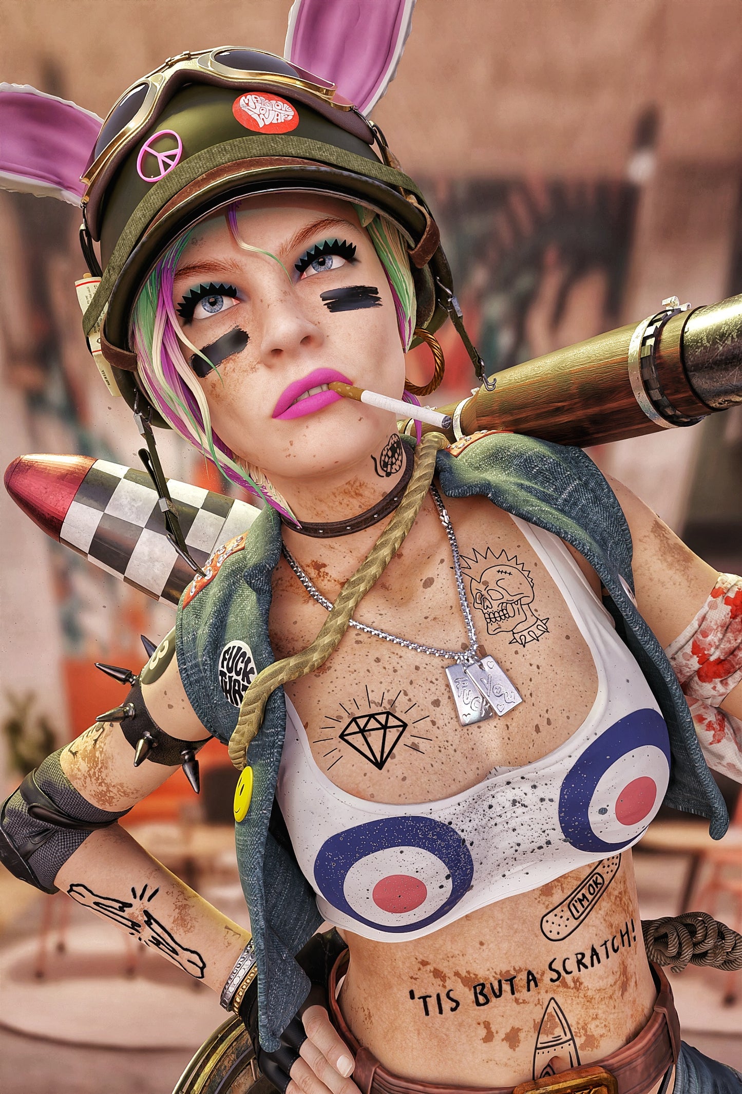 Tank Girl Resin Art (Design by MCM3D Studios)