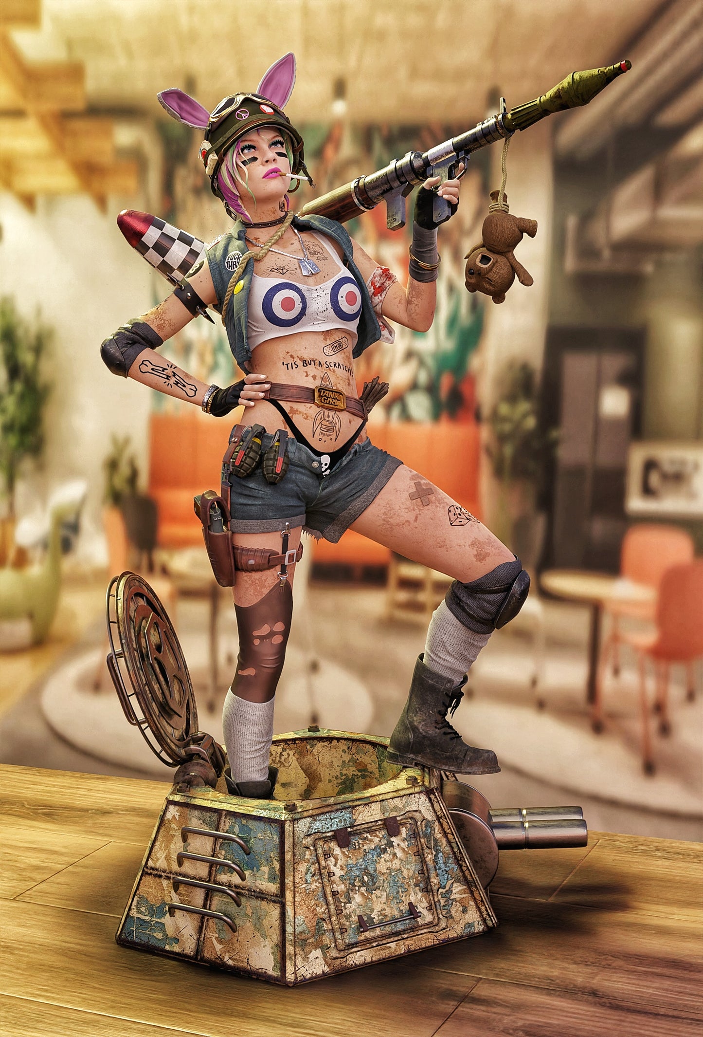 Tank Girl Resin Art (Design by MCM3D Studios)